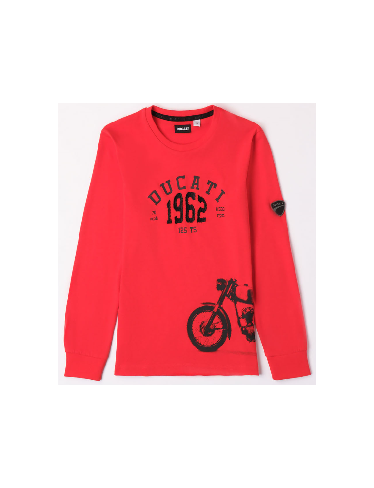 Ducati - T-shirt rossa manica lunga con stampa G.7626 DUCATI - 1