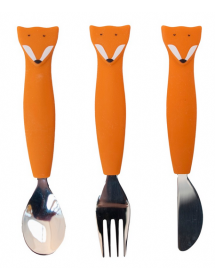 trixie - Set di posate in silicone, confezione da 3 - Mr. Fox trixie - 1