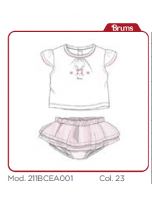 Brums - Completo 2 pezzi t shirt + gonna tulle con mutanda 211bcea001 023 BRUMS - 1